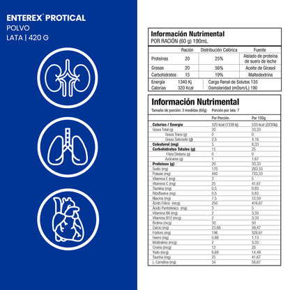 2-pack Enterex ProtiCal Polvo, sabor Vainilla. Lata de 420g.