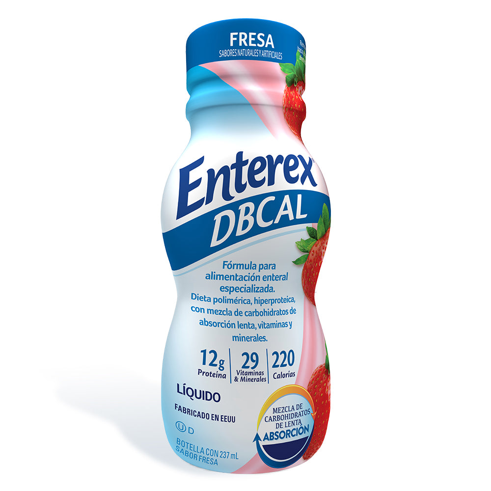 Enterex DBCAL Fresa Liquido 237ml, caja con 16 botellas