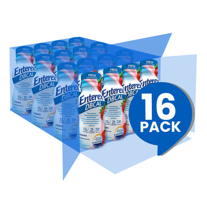 Enterex DBCAL Fresa Liquido 237ml, caja con 16 botellas