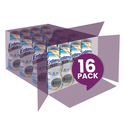 Enterex Plus Vainilla Liquido 237ml, caja con 16 botellas