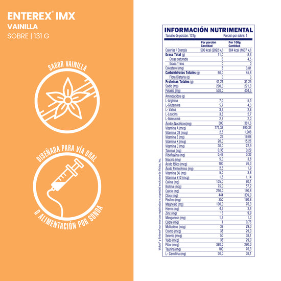 Enterex IMX caja de 24 sobres de 131g. Sabor Vainilla Latte – Enterex