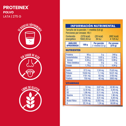 2-pack Enterex Proteinex, paquete con 2 latas de 275g cada una.