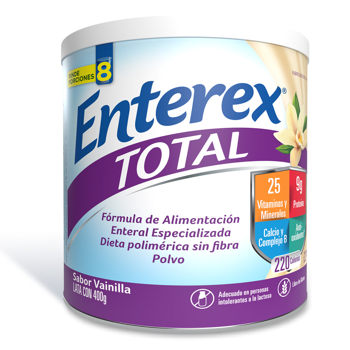 Enterex Total Polvo Vainilla, lata de 400g